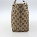 GUCCI GG Canvas Hand Bag Beige Silver 271101 Auth ka2598-4