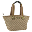 GUCCI GG Canvas Sherry Line Hand Bag Beige Gold 131230 Auth ka2599-1