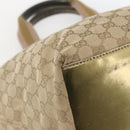 GUCCI GG Canvas Sherry Line Hand Bag Beige Gold 131230 Auth ka2599-14