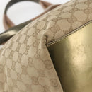 GUCCI GG Canvas Sherry Line Hand Bag Beige Gold 131230 Auth ka2599-16