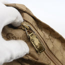 GUCCI GG Canvas Sherry Line Hand Bag Beige Gold 131230 Auth ka2599-10