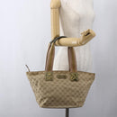 GUCCI GG Canvas Sherry Line Hand Bag Beige Gold 131230 Auth ka2599-23