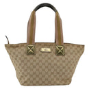 GUCCI GG Canvas Sherry Line Hand Bag Beige Gold 131230 Auth ka2599-13
