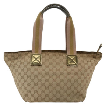 GUCCI GG Canvas Sherry Line Hand Bag Beige Gold 131230 Auth ka2599 - 0