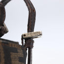 FENDI Zucca Canvas Shoulder Bag Black Brown Auth ka260-14