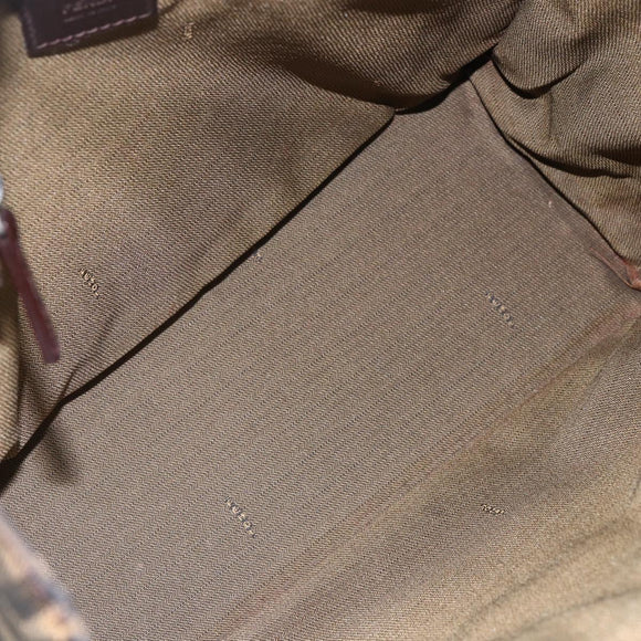 FENDI Zucca Canvas Shoulder Bag Black Brown Auth ka260