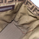 FENDI Zucca Canvas Shoulder Bag Black Brown Auth ka260-18