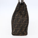 FENDI Zucca Canvas Shoulder Bag Black Brown Auth ka260-5