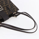 FENDI Zucca Canvas Shoulder Bag Black Brown Auth ka260-7