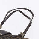 FENDI Zucca Canvas Shoulder Bag Black Brown Auth ka260-8
