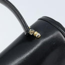 GUCCI Hand Bag Leather Black Gold Auth ka2600-14