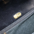 GUCCI Hand Bag Leather Black Gold Auth ka2600-18