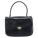 GUCCI Hand Bag Leather Black Gold Auth ka2600-2