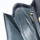 GUCCI Hand Bag Leather Black Gold Auth ka2600-21