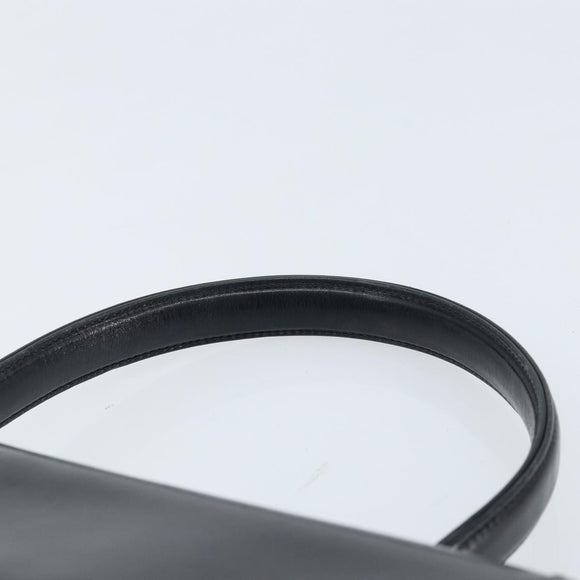 GUCCI Hand Bag Leather Black Gold Auth ka2600