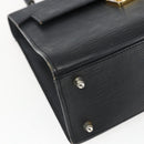 FENDI Hand Bag Leather Black Gold Auth ka2601-14