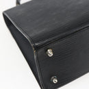 FENDI Hand Bag Leather Black Gold Auth ka2601-16