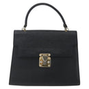 FENDI Hand Bag Leather Black Gold Auth ka2601-13
