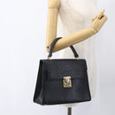 FENDI Hand Bag Leather Black Gold Auth ka2601-22