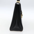 FENDI Hand Bag Leather Black Gold Auth ka2601-3