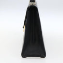 FENDI Hand Bag Leather Black Gold Auth ka2601-4