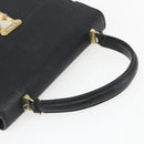 FENDI Hand Bag Leather Black Gold Auth ka2601-7