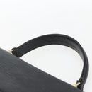 FENDI Hand Bag Leather Black Gold Auth ka2601-8