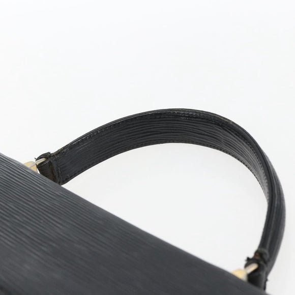 FENDI Hand Bag Leather Black Gold Auth ka2601
