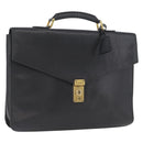 CHANEL Business Bag Caviar Skin Black Gold CC Auth ka2603-1