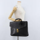 CHANEL Business Bag Caviar Skin Black Gold CC Auth ka2603-25