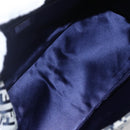 FENDI Zucchino Canvas Mamma Baguette Hand Bag Navy Silver Auth ka261-17