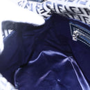 FENDI Zucchino Canvas Mamma Baguette Hand Bag Navy Silver Auth ka261-19