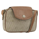 Christian Dior Honeycomb Canvas Umhängetasche PVC Beige Gold Auth ka2612-1