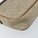 Christian Dior Honeycomb Canvas Umhängetasche PVC Beige Gold Auth ka2612-13
