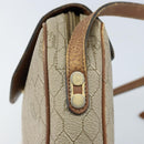 Christian Dior Honeycomb Canvas Umhängetasche PVC Beige Gold Auth ka2612-14