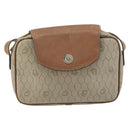 Christian Dior Honeycomb Canvas Umhängetasche PVC Beige Gold Auth ka2612-2
