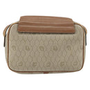 Christian Dior Honeycomb Canvas Umhängetasche PVC Beige Gold Auth ka2612-3