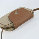 Christian Dior Honeycomb Canvas Umhängetasche PVC Beige Gold Auth ka2612-6