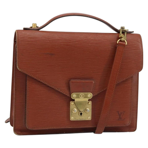 LOUIS VUITTON Epi Monceau 28 Hand Bag Brown M52123 LV Auth ka2615