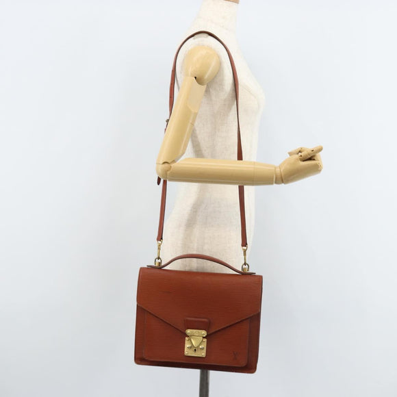 LOUIS VUITTON Epi Monceau 28 Hand Bag Brown M52123 LV Auth ka2615