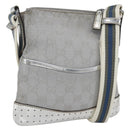 GUCCI GG Canvas Shoulder Bag Silver 147671 Auth ka2617-1
