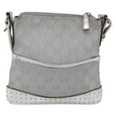GUCCI GG Canvas Shoulder Bag Silver 147671 Auth ka2617-13