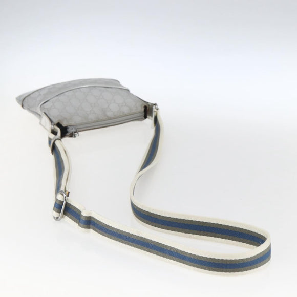 GUCCI GG Canvas Shoulder Bag Silver 147671 Auth ka2617