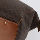 CELINE Macadam Canvas Boston Bag PVC Leather Brown Gold Auth ka2619-16