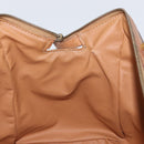 CELINE Macadam Canvas Boston Bag PVC Leather Brown Gold Auth ka2619-18