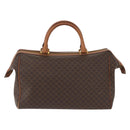 CELINE Macadam Canvas Boston Bag PVC Leather Brown Gold Auth ka2619-13