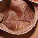 CELINE Macadam Canvas Boston Bag PVC Leather Brown Gold Auth ka2619-21