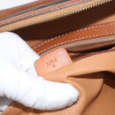 CELINE Macadam Canvas Boston Bag PVC Leather Brown Gold Auth ka2619-12