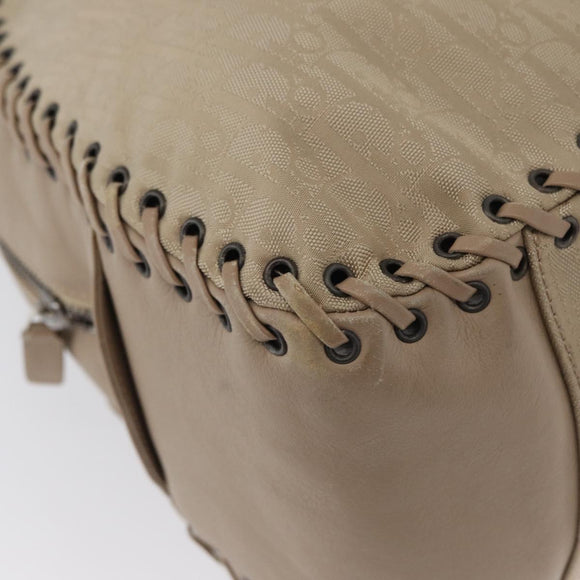 Christian Dior Trotter Canvas Hand Bag Beige Auth ka2625V