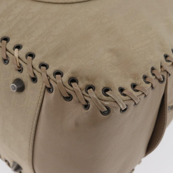 Christian Dior Trotter Canvas Hand Bag Beige Auth ka2625V